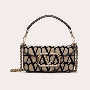 Valentino Women Small Locò Toile Iconographe Shoulder Bag-Black WB0L97JSQ_6ZN