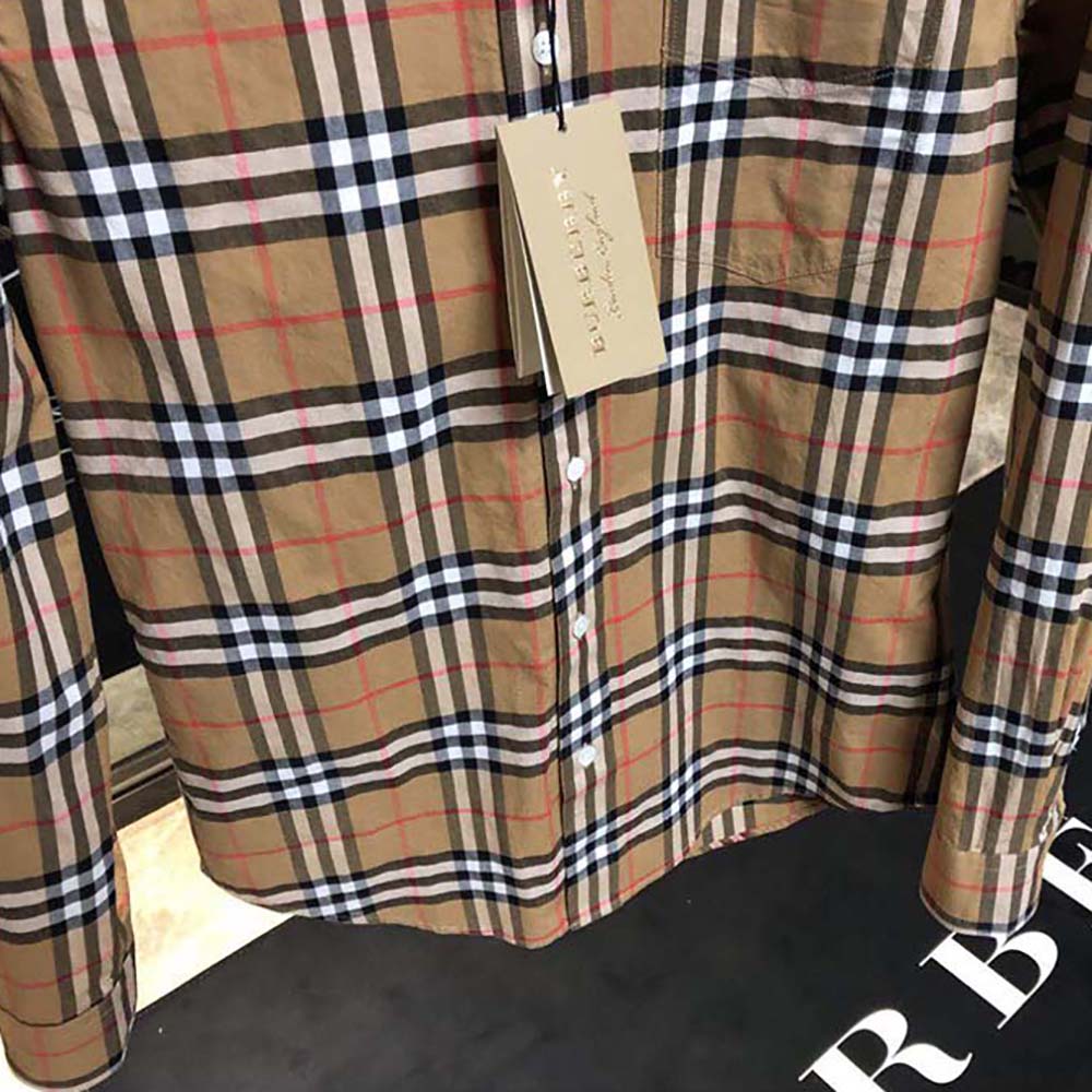 Burberry Unisex Button-Down Collar Vintage Check Cotton Shirt - Image 5