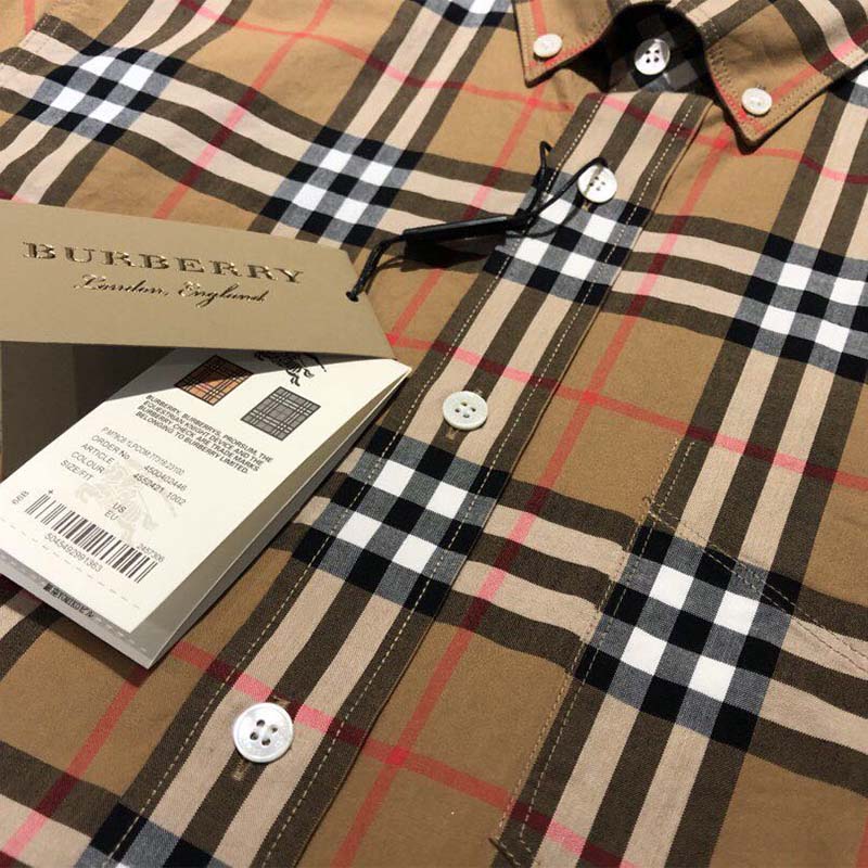 Burberry Unisex Button-Down Collar Vintage Check Cotton Shirt - Image 6