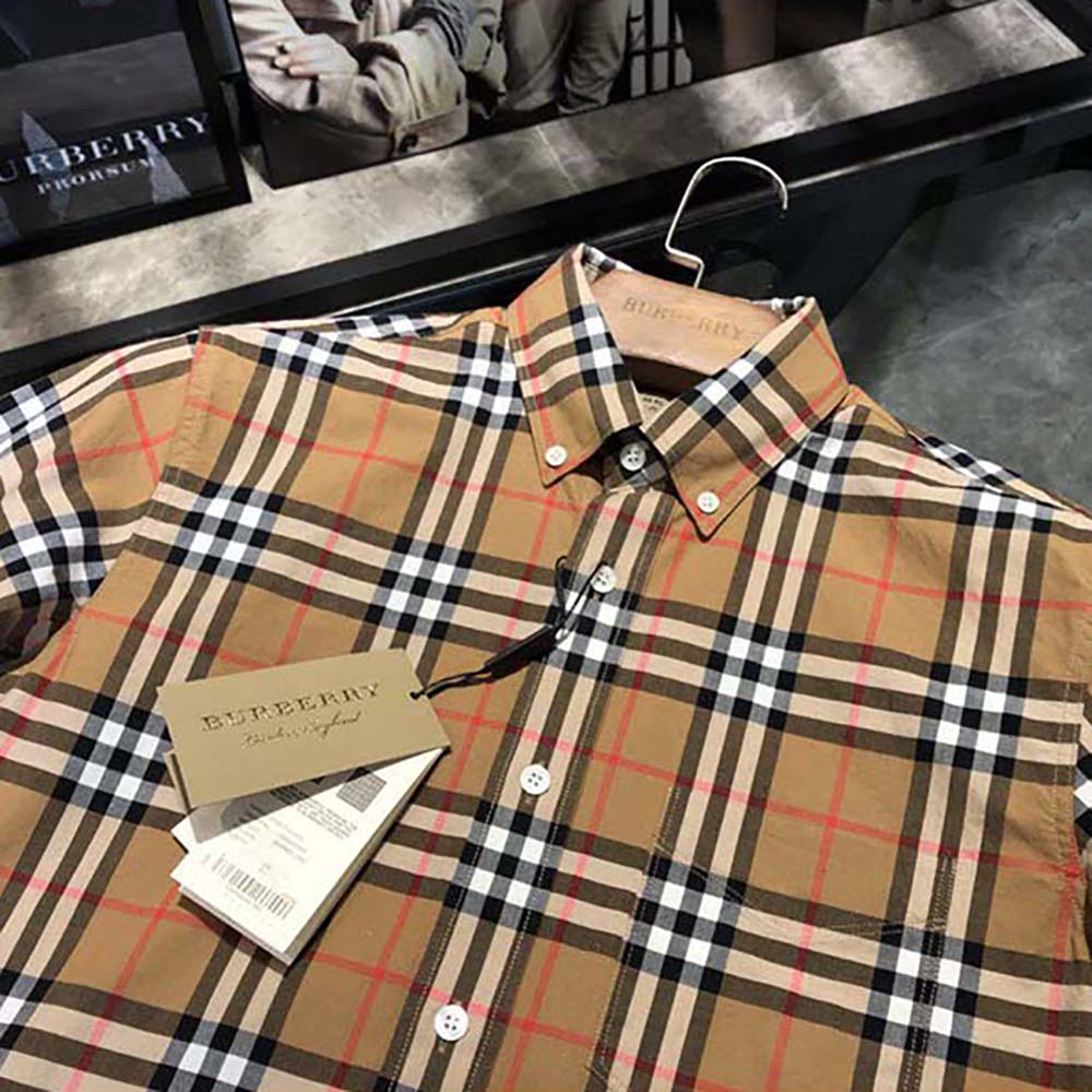 Burberry Unisex Button-Down Collar Vintage Check Cotton Shirt - Image 4