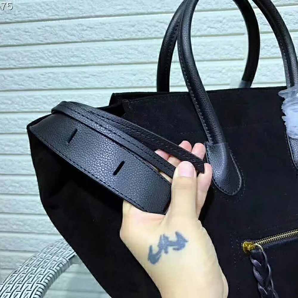 Celine Medium Luggage Phantom Bag in Baby Calfskin Leather-Black - Image 6