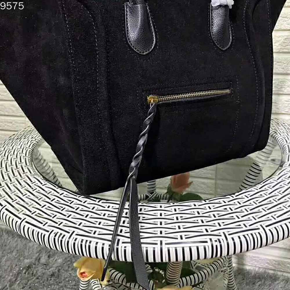 Celine Medium Luggage Phantom Bag in Baby Calfskin Leather-Black - Image 7