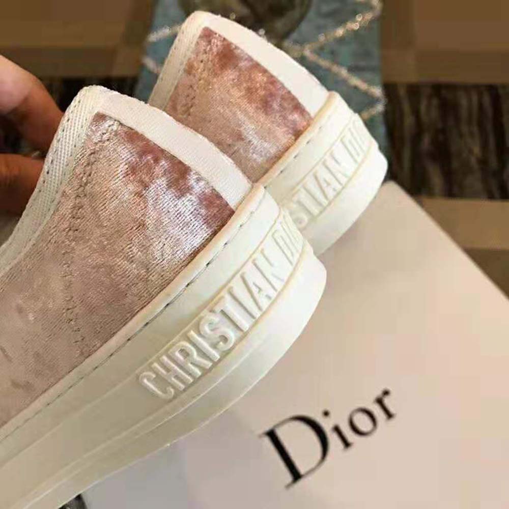 Dior Women Walk'N'Dior Velvet Sneaker Nude "Christian Dior J’dior" Laces - Image 9