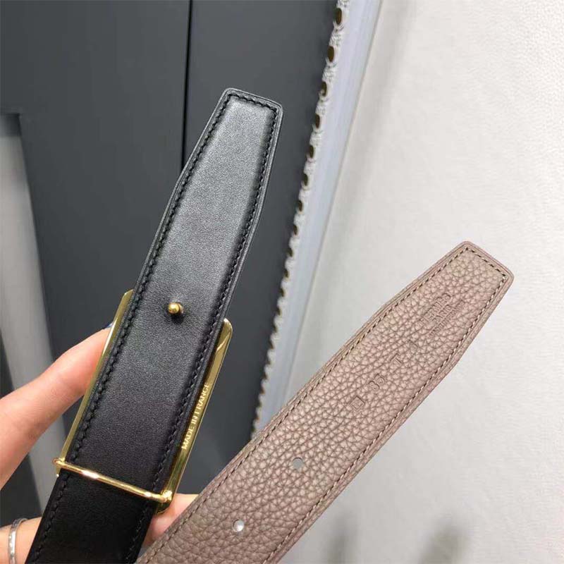 Hermes Men Officier Belt Buckle & Reversible Leather Strap 38 mm-Black - Image 5