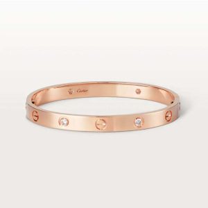 Cartier Women Love Bracelet in Rose Gold with Diamonds