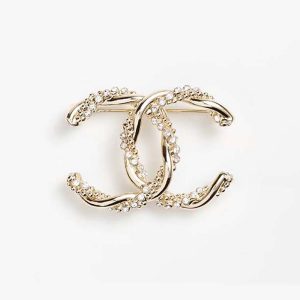 Chanel Women Brooch in Metal & Calfskin