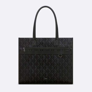 Dior Men Safari Tote Bag Black CD Diamond Canvas