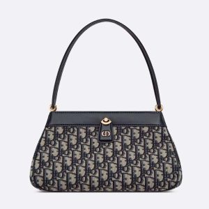 Dior Women Medium Dior Key Bag Blue Dior Oblique Jacquard