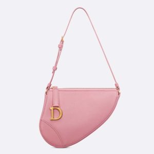 Dior Women Saddle Shoulder Pouch Melocoton Pink Goatskin