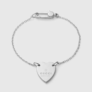 Gucci Unisex Trademark Bracelet with Heart Pendant