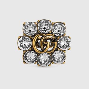 Gucci Women ‘Crystal Double G Ring-645686J1D508062