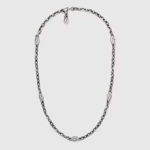 Gucci Women Silver Necklace with Interlocking G