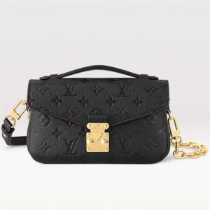 Louis Vuitton LV Women Pochette Métis East West Bag Black Grained Cowhide Leather M46595