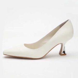 Louis Vuitton LV Women Sparkle Pump White Calf Leather Elasticized 6.5 Cm Heel
