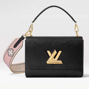 Louis Vuitton LV Women Twist MM Black Epi Grained Leather M22036