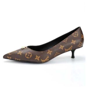 Louis Vuitton Women LV Blossom Pump Brown Monogram Flower Canvas Low Heel