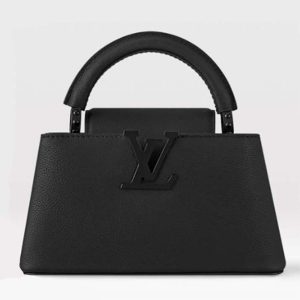 Louis Vuitton Women LV Capucines East-West Mini Black Matte Calfskin M23955 M23955