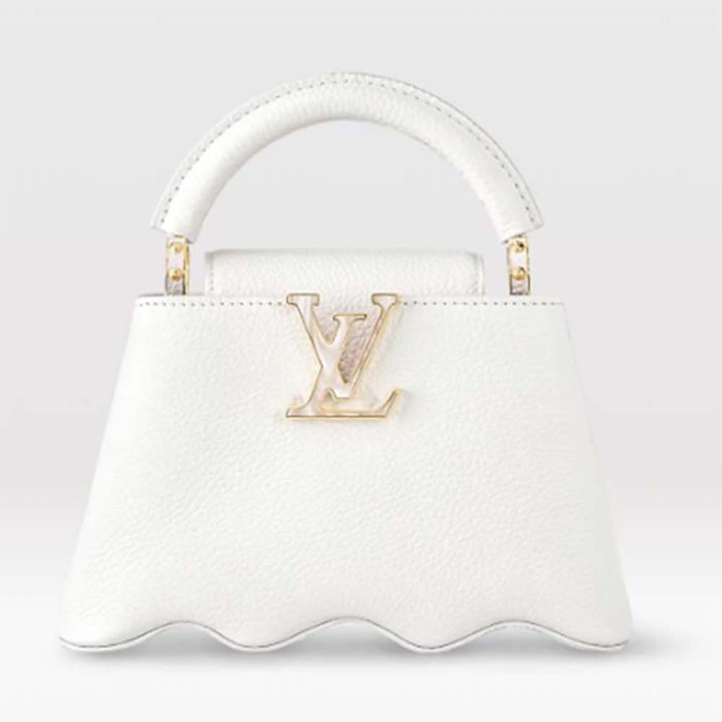 Louis Vuitton Women LV Capucines Mini Handbag Snow White Taurillon Leather Cowhide M22121