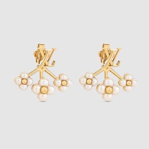 Louis Vuitton Women LV Floragram Earrings-White