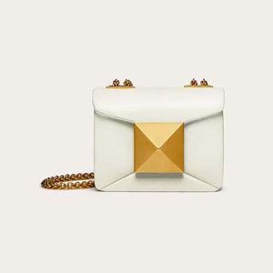Valentino Women One Stud Nappa Micro Bag with Chain-White 1W2P0X98HHX098