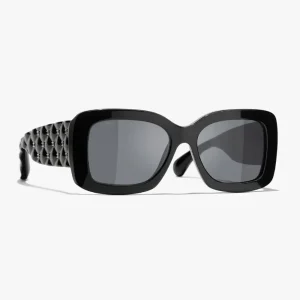 Chanel Unisex Rectangle Sunglasses-Black A71513X02016S222854