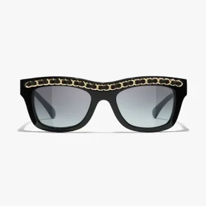 Chanel Unisex Rectangle Sunglasses Black A71626X06074S0116