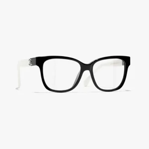 Chanel Unisex Square Eyeglasses Black/White A75297X08101V165652NOCCI