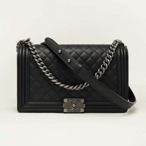 Chanel Women Large Boy Chanel Handbag in Calfskin A92193Y0995394305-Black