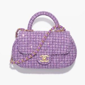 Chanel Women Small Bag with Top Handle in Tweed AS4573B15098NT171-Purple