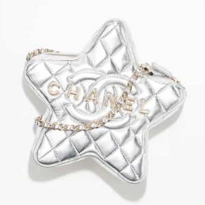 Chanel Women Star Handbag in Metallic Lambskin AS4579B14870NT480-Silver