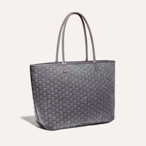 Goyard Women Sac Artois MM in Goyardine Canvas & Chevroches Calfskin-Gray