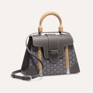 Goyard Women Sac Saïgon PM in Toile Goyardine & Clamecy Calfskin-Gray
