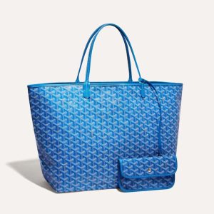 Goyard Women Sac Saint Louis GM in Goyardine Canvas & Chevroches Calfskin-Blue
