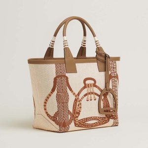 Hermes Unisex Steeple 25 Ecru Tote Bag-Brown H084313CKAC