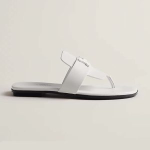 Hermes Women Galerie Sandal in Calfskin-White