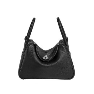 Hermes Women Lindy 26 in Clemence Leather-Black H073428CK89
