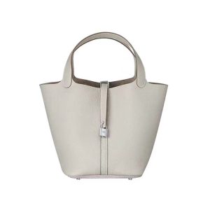 Hermes Women Picotin Lock 22cm in Cowhide leather-White H060991CK80