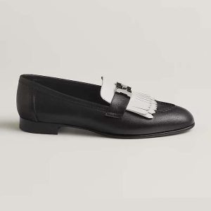 Hermes Women Royal Loafer in Goatskin and Calfskin-White H241072Z 03350