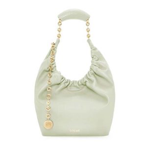 Loewe Women Small Squeeze Bag in Nappa Lambskin-White