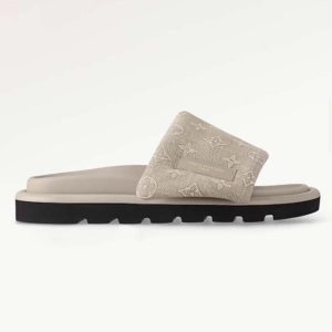 Louis Vuitton Unisex Pool Pillow Flat Comfort Mule Beige Monogram Jacquard 1ACJ01