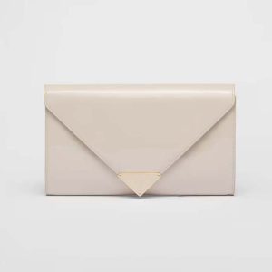 Prada Women Patent Leather Mini-bag-Beige F0304