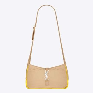 Saint Laurent YSL Men Le 5 à 7 Crossbody Bag in Econyl® Regenerated Nylon-Beige