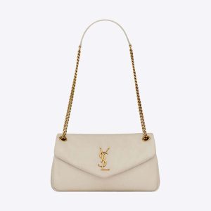 Saint Laurent YSL Women Calypso in Lambskin-White