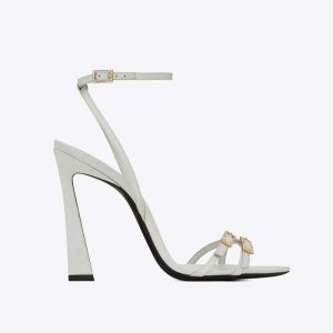 Saint Laurent YSL Women Lila Sandals in Crepe Satin