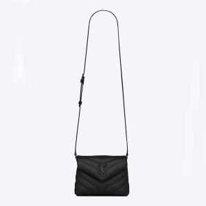 Saint Laurent YSL Women Loulou Toy Strap Bag in Quilted “Y” Leather-Black