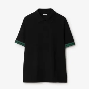 Burberry Men Cotton Polo Shirt-Black 80821241