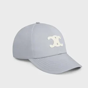 Celine Unisex Triomphe Baseball Cap in Cotton Blue 2AUT6969P