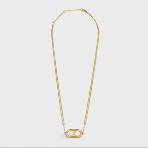 Celine Women Triomphe Necklace in Gold Brass
