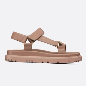 Dior Women D-Wave Sandal in Powder Pink Lambskin