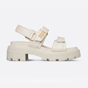 Dior Women Dioract Platform Sandal in White Lambskin